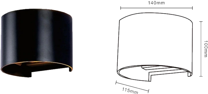 MS-B025W-2 LED Wall Light product and dimensions