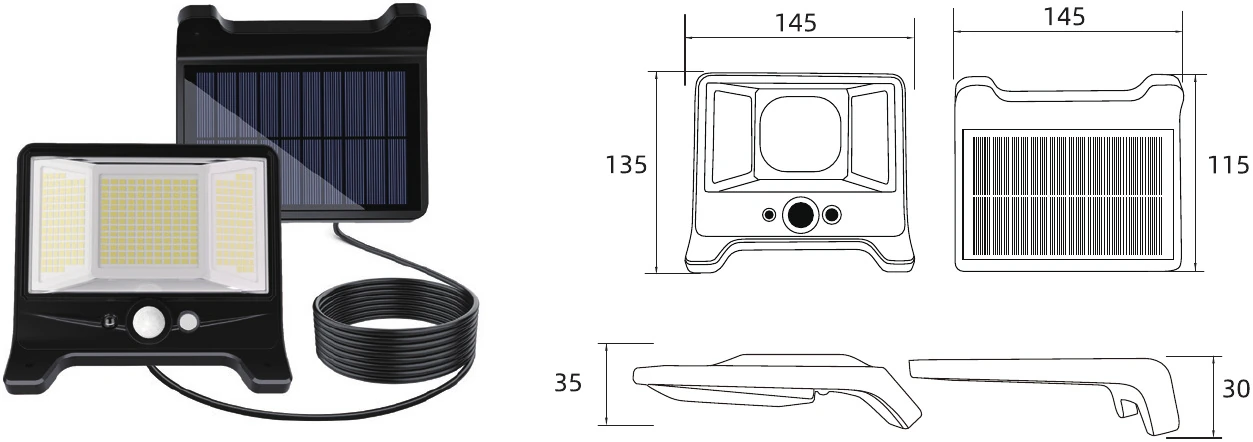 MS-1311 — Solar Split Wall Lamp