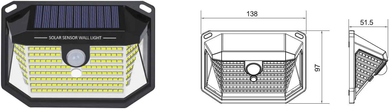MS-T22-178D — Solar Wall Light