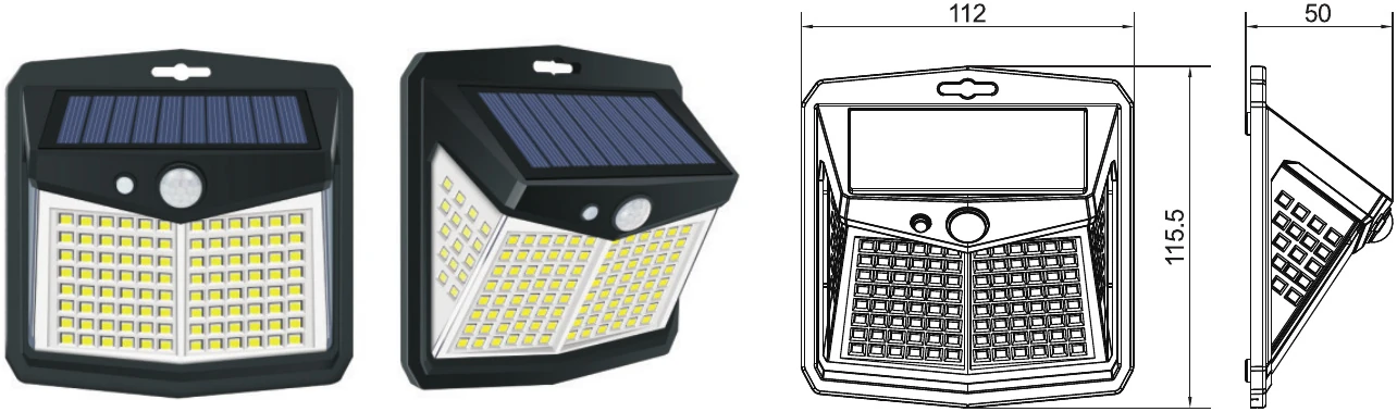 MS-T18-128D — Solar Wall Light