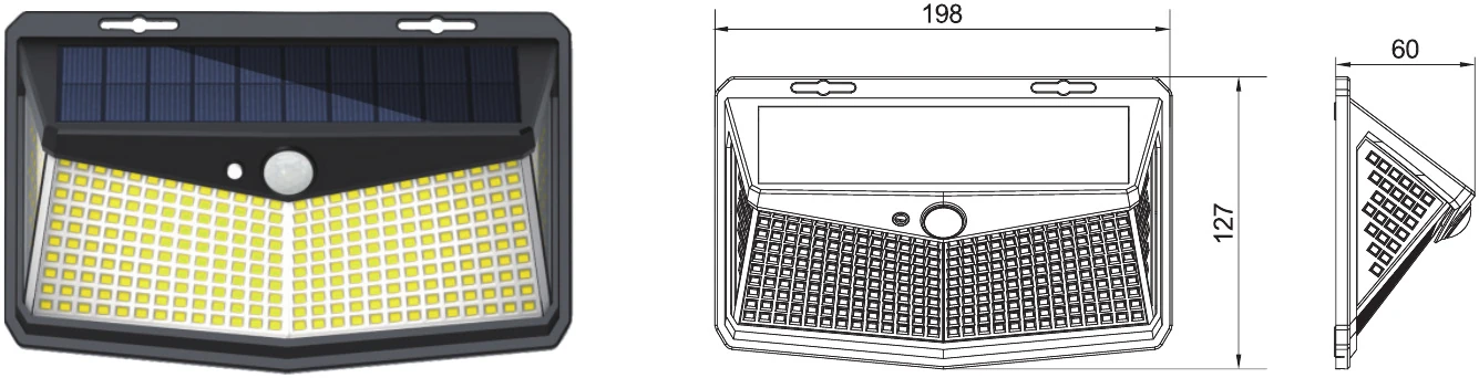 MS-T18L-310D — Solar Wall Light