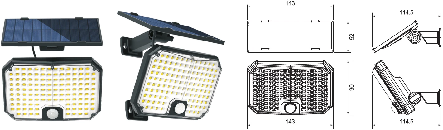MS-1812B — Solar Wall Light