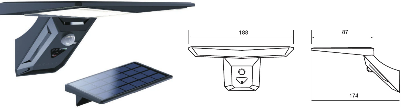 MS-T26 — Solar Wall Light