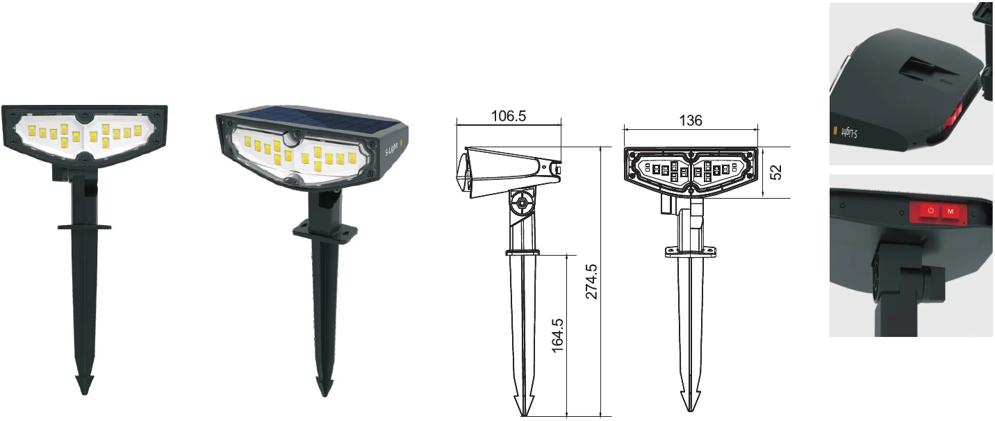 MS-C18-24D — Solar Stake Light